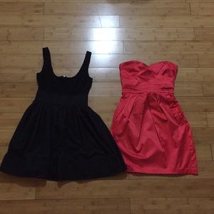 Dressy salmon colored dress &, casual black dress